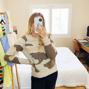 Anthropologie Camo Sweater